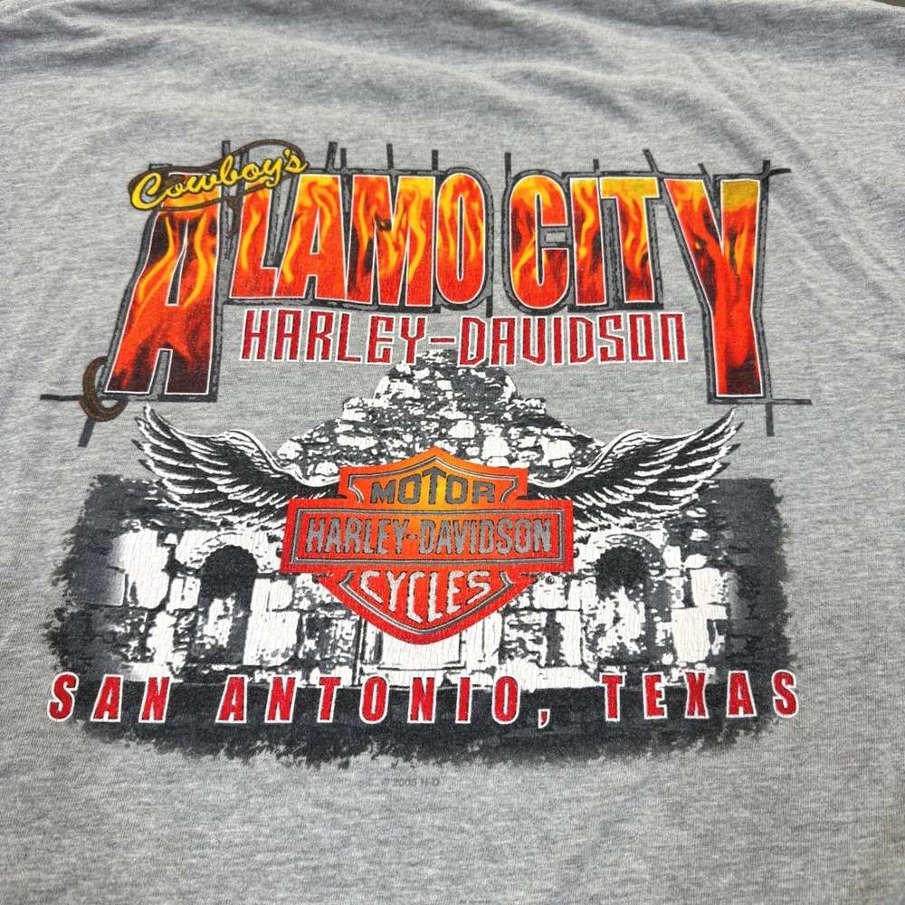 Harley-Davidson Alamo City Pocket Shirt Men L Gray San Antonio Texas 2008 Moto